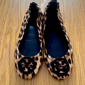 Tory Burch Miller Leopard Ballet Flats. Size 9.5. Excellent condition.